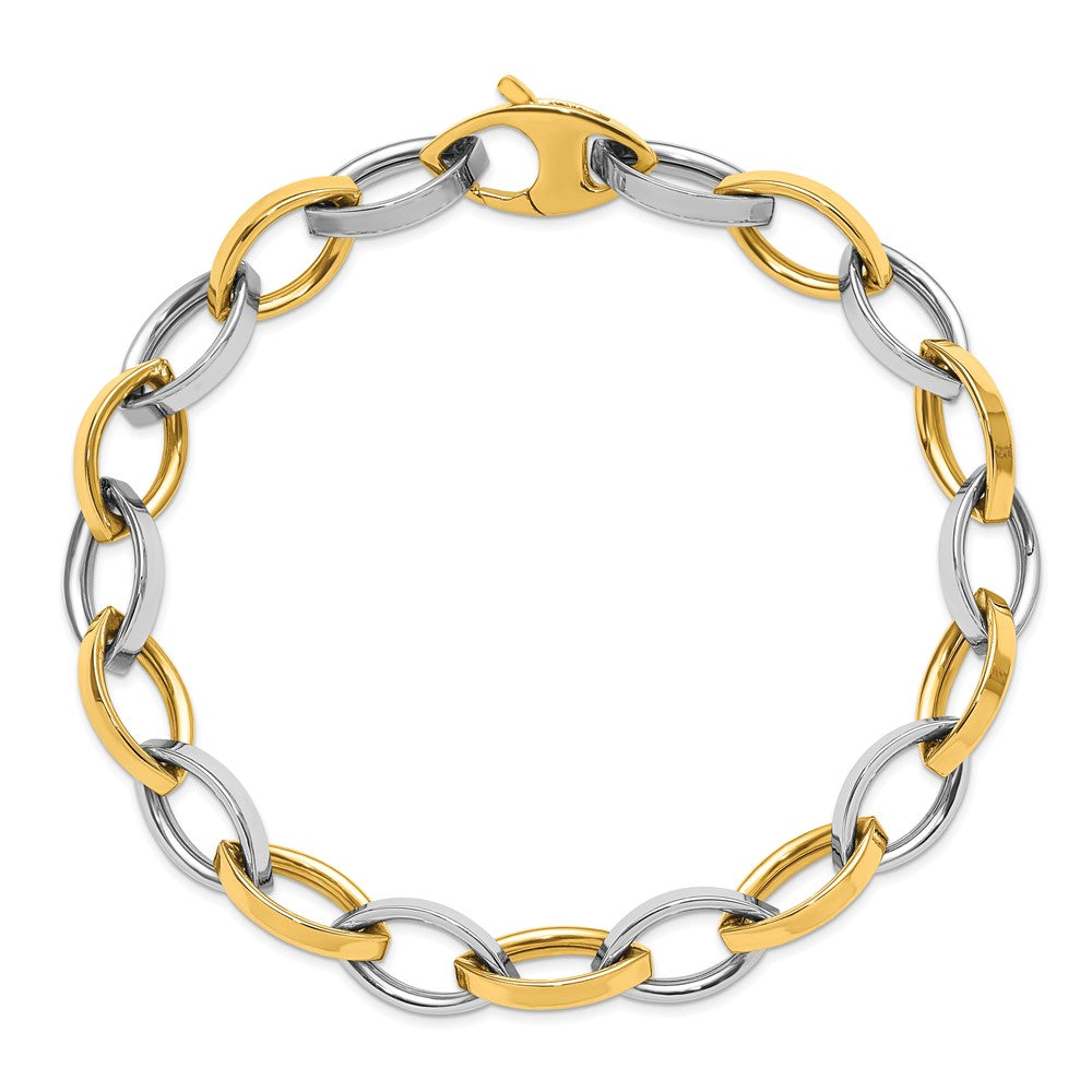 14K Bicolor Poliert Glieder Armband