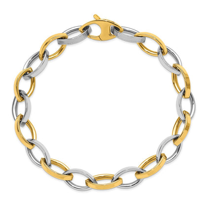 14K Bicolor Poliert Glieder Armband