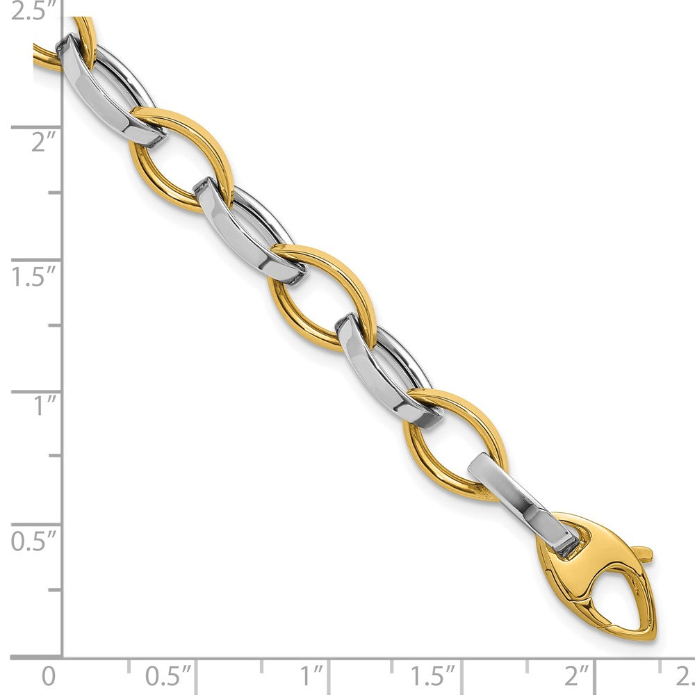 14K Bicolor Poliert Glieder Armband