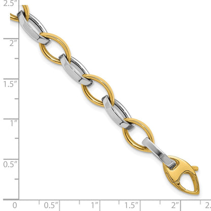 14K Bicolor Poliert Glieder Armband
