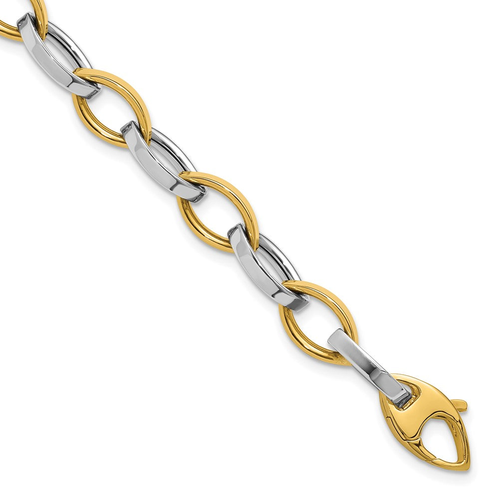 14K Bicolor Poliert Glieder Armband