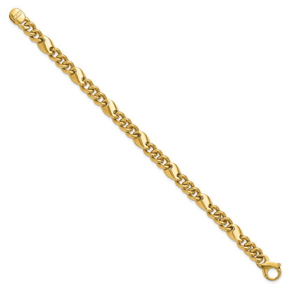 14K Gelbgold Poliert Fantasieglieder Armband