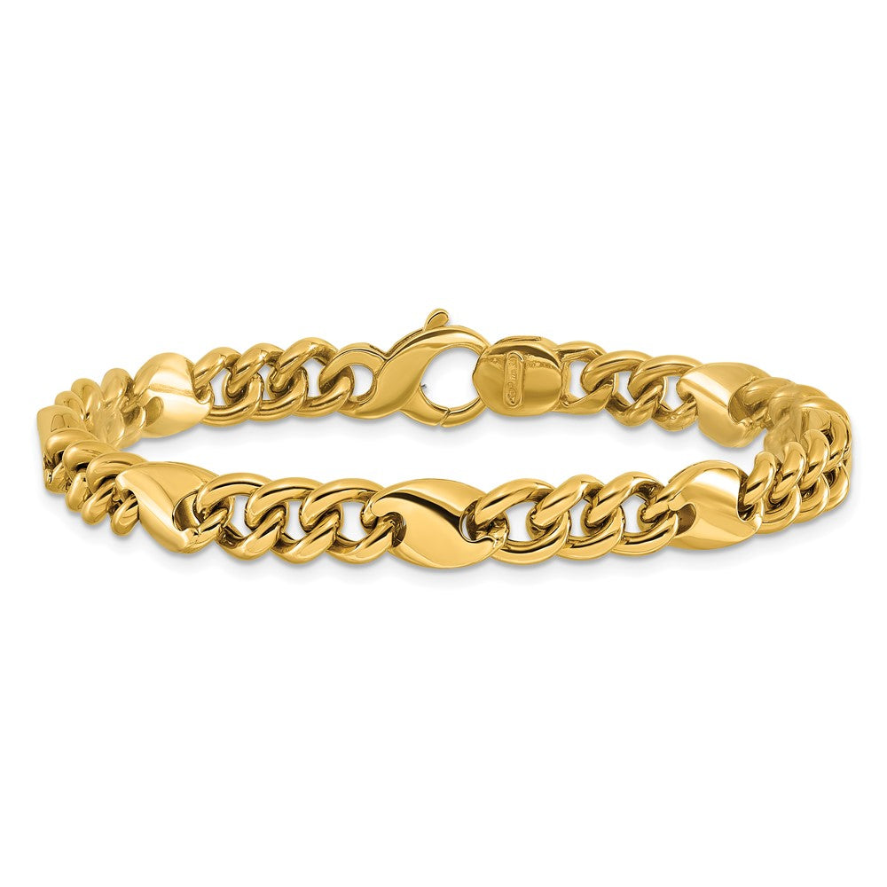14K Gelbgold Poliert Fantasieglieder Armband