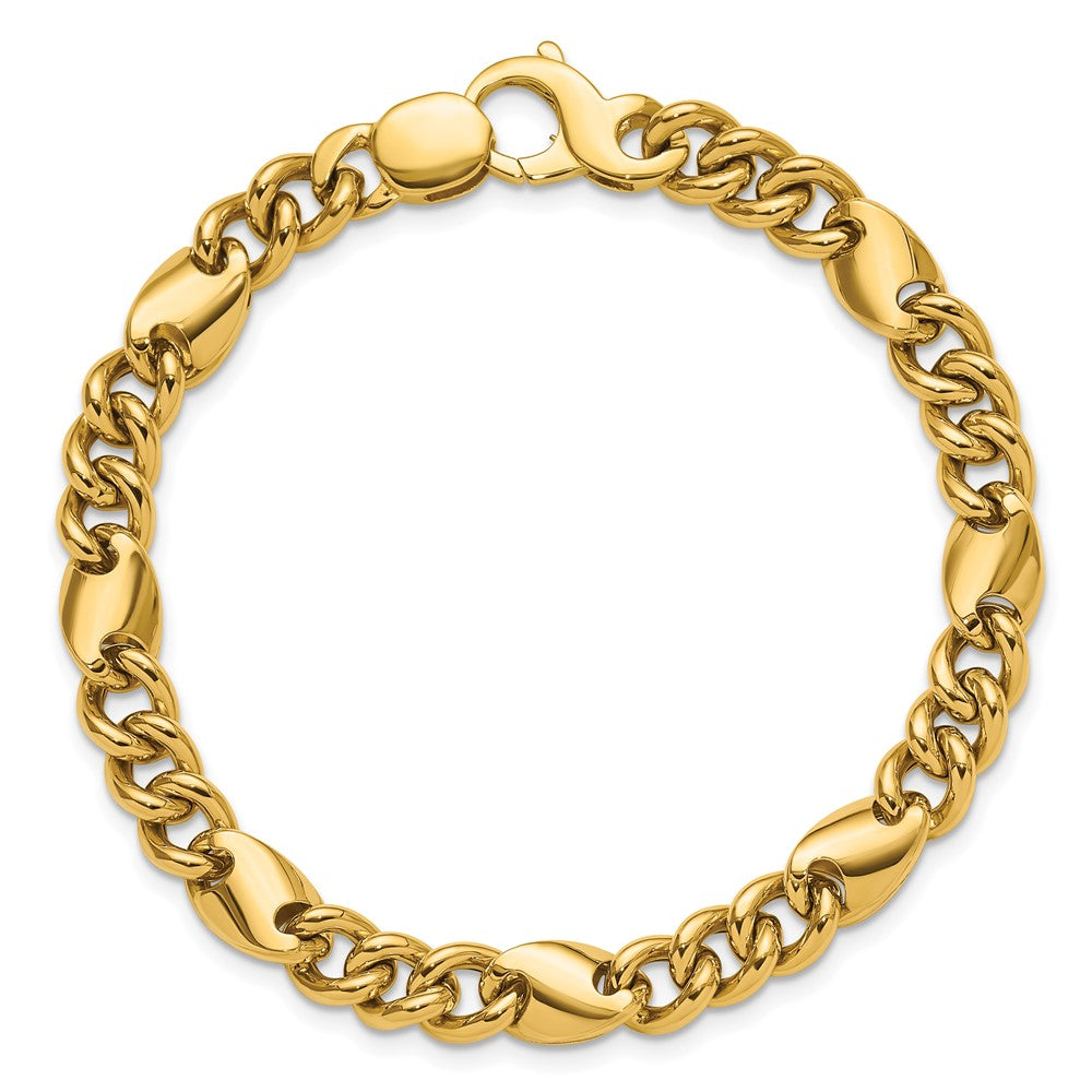 14K Gelbgold Poliert Fantasieglieder Armband