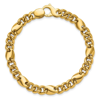 14K Gelbgold Poliert Fantasieglieder Armband