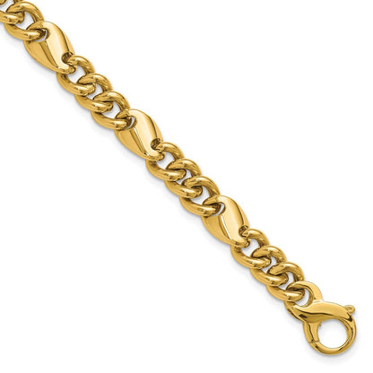 14K Gelbgold Poliert Fantasieglieder Armband