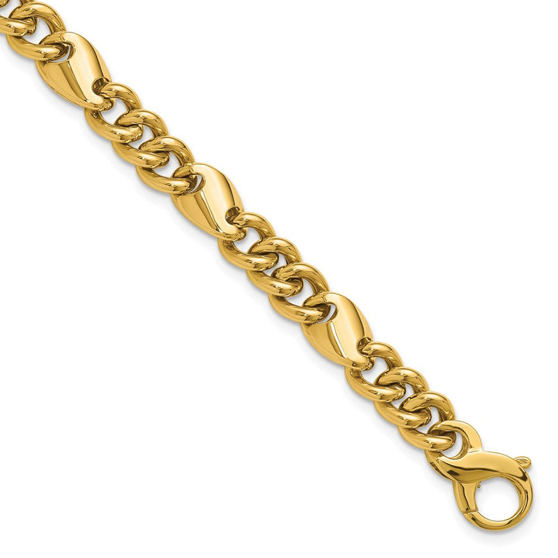 14K Gelbgold Poliert Fantasieglieder Armband
