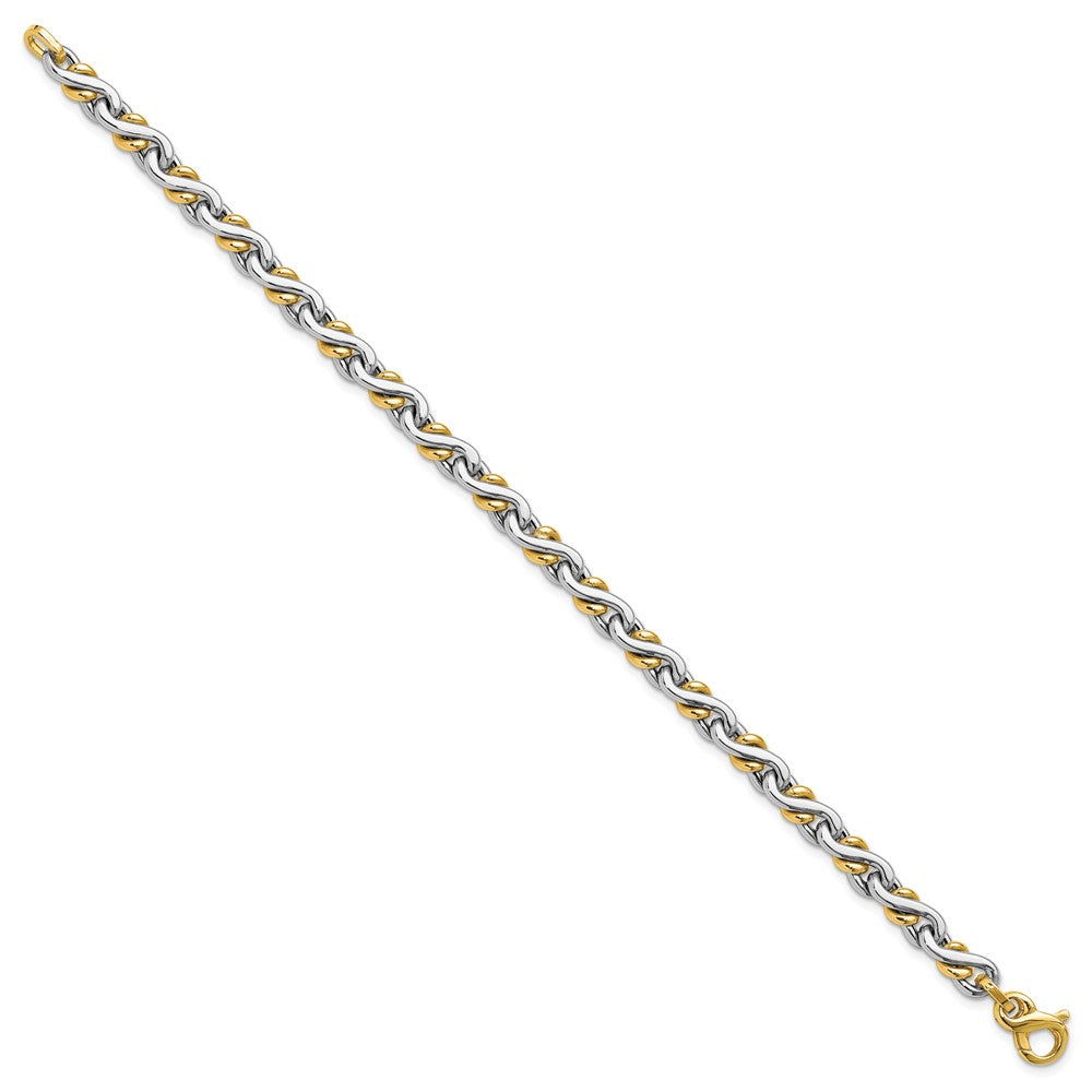 14K Bicolor Poliert Fantasieglieder Armband