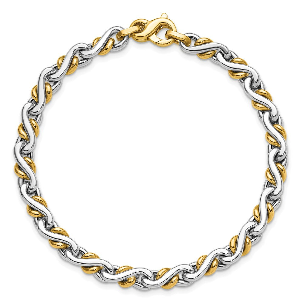 14K Bicolor Poliert Fantasieglieder Armband