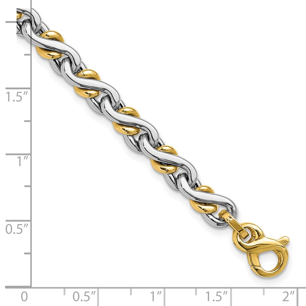 14K Bicolor Poliert Fantasieglieder Armband