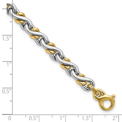 14K Bicolor Poliert Fantasieglieder Armband