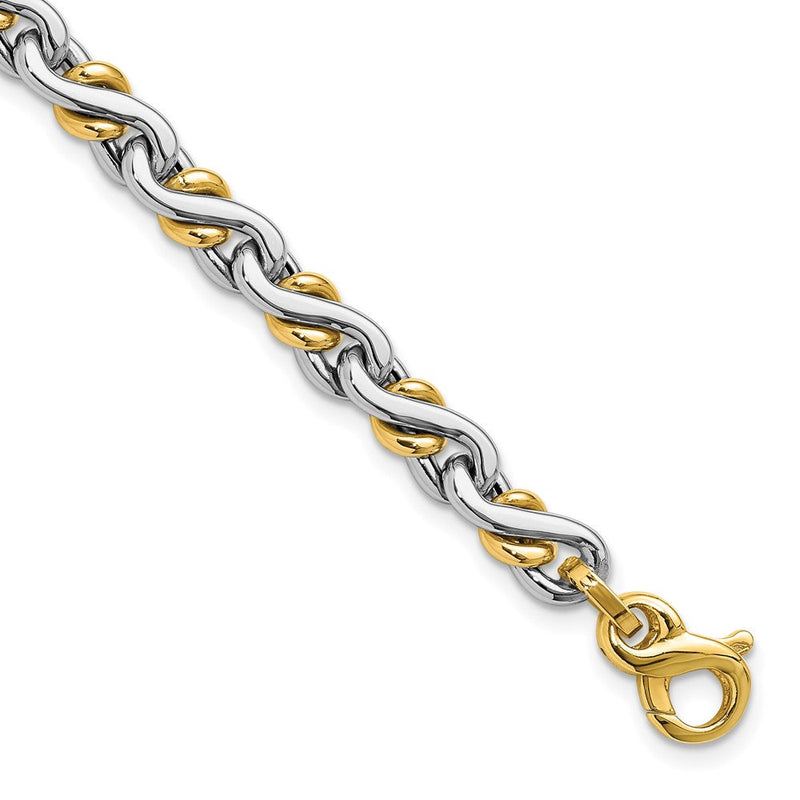 14K Bicolor Poliert Fantasieglieder Armband