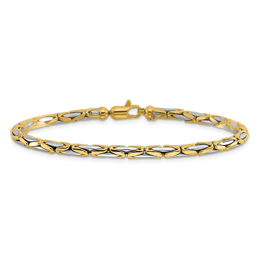14K Bicolor Poliert Fantasieglieder Armband