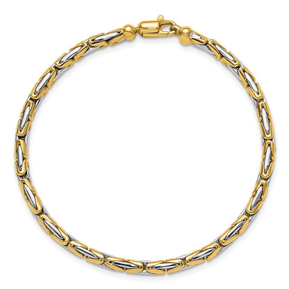 14K Bicolor Poliert Fantasieglieder Armband
