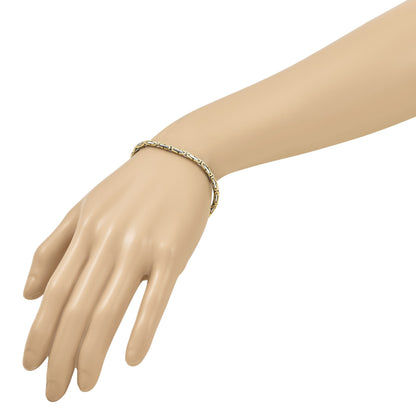 14K Bicolor Poliert Fantasieglieder Armband