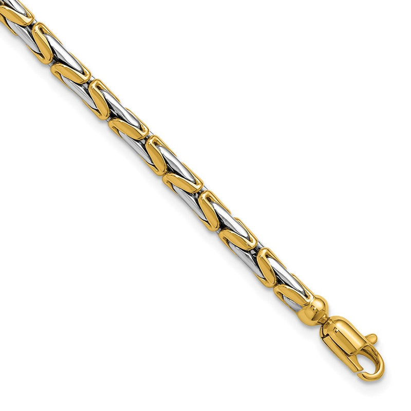 14K Bicolor Poliert Fantasieglieder Armband