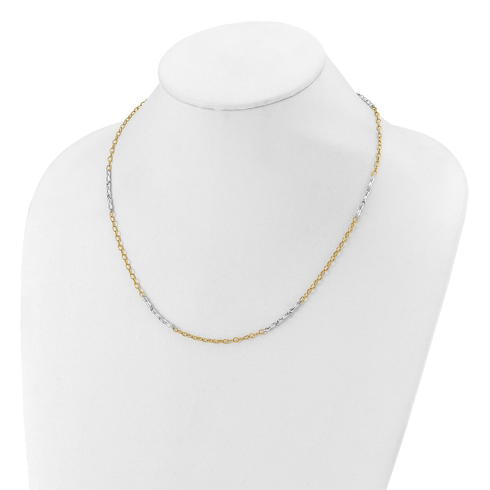 14K Bicolor Poliert Fantasieglieder Halskette