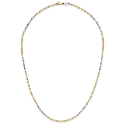 14K Bicolor Poliert Fantasieglieder Halskette