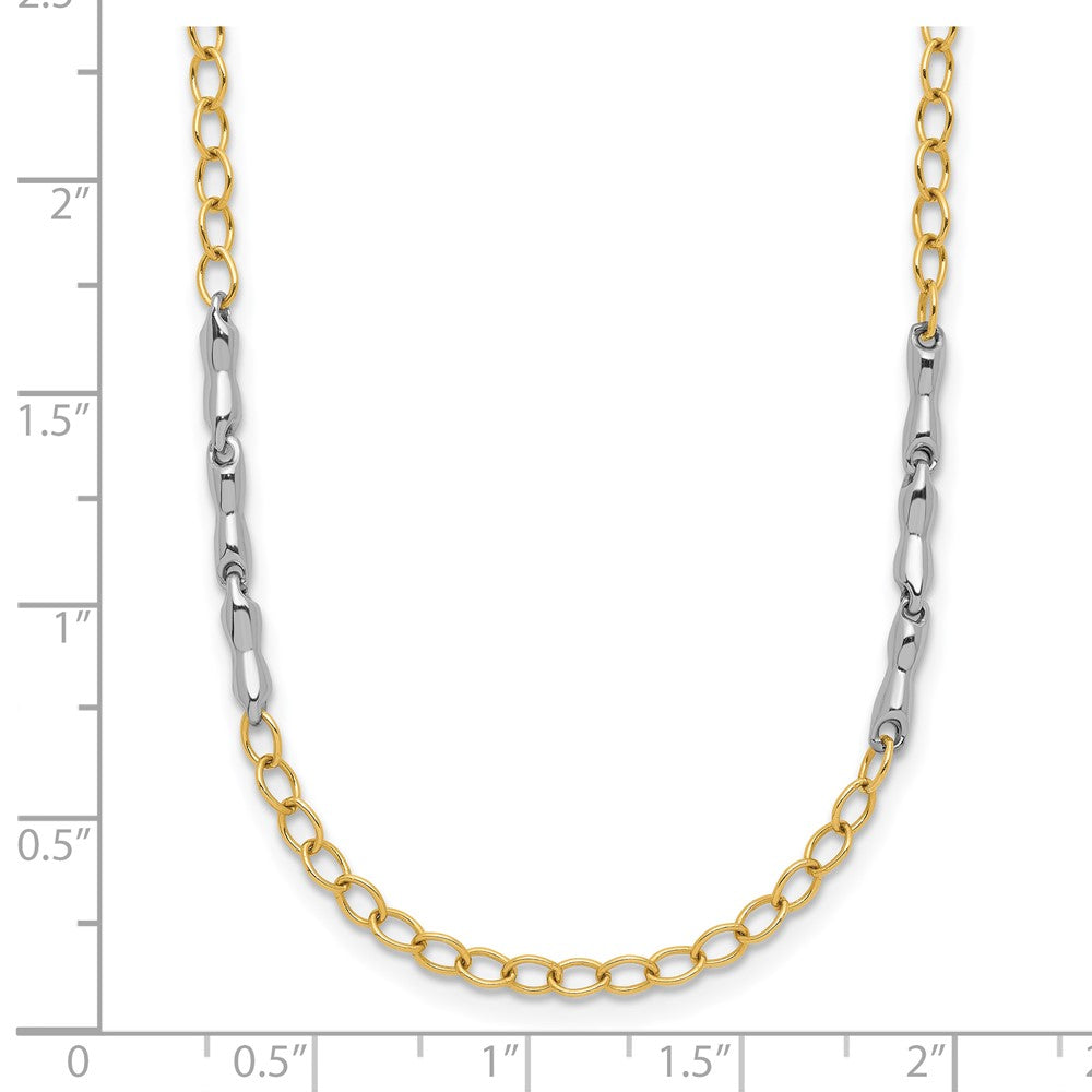14K Bicolor Poliert Fantasieglieder Halskette