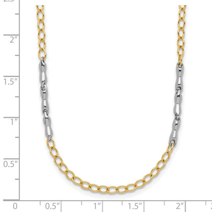 14K Bicolor Poliert Fantasieglieder Halskette