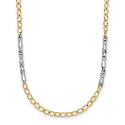 14K Bicolor Poliert Fantasieglieder Halskette