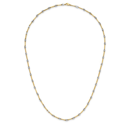14K Bicolor Poliert Fantasieglieder Halskette