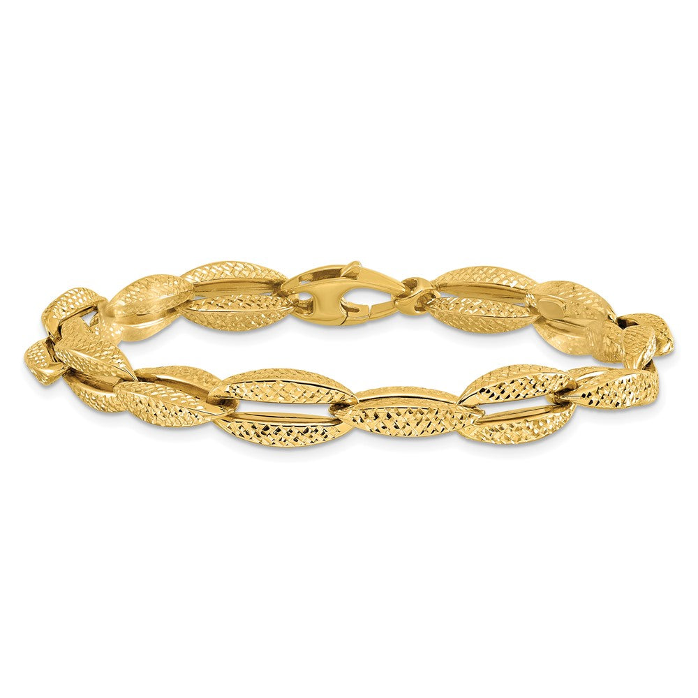 14K Gelbgold Poliert Fantasieglieder Armband