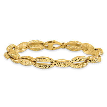 14K Gelbgold Poliert Fantasieglieder Armband