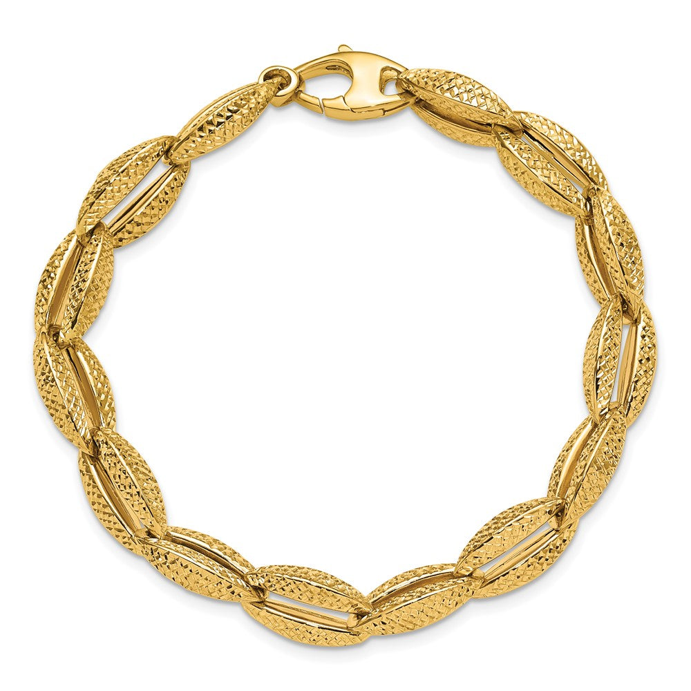14K Gelbgold Poliert Fantasieglieder Armband