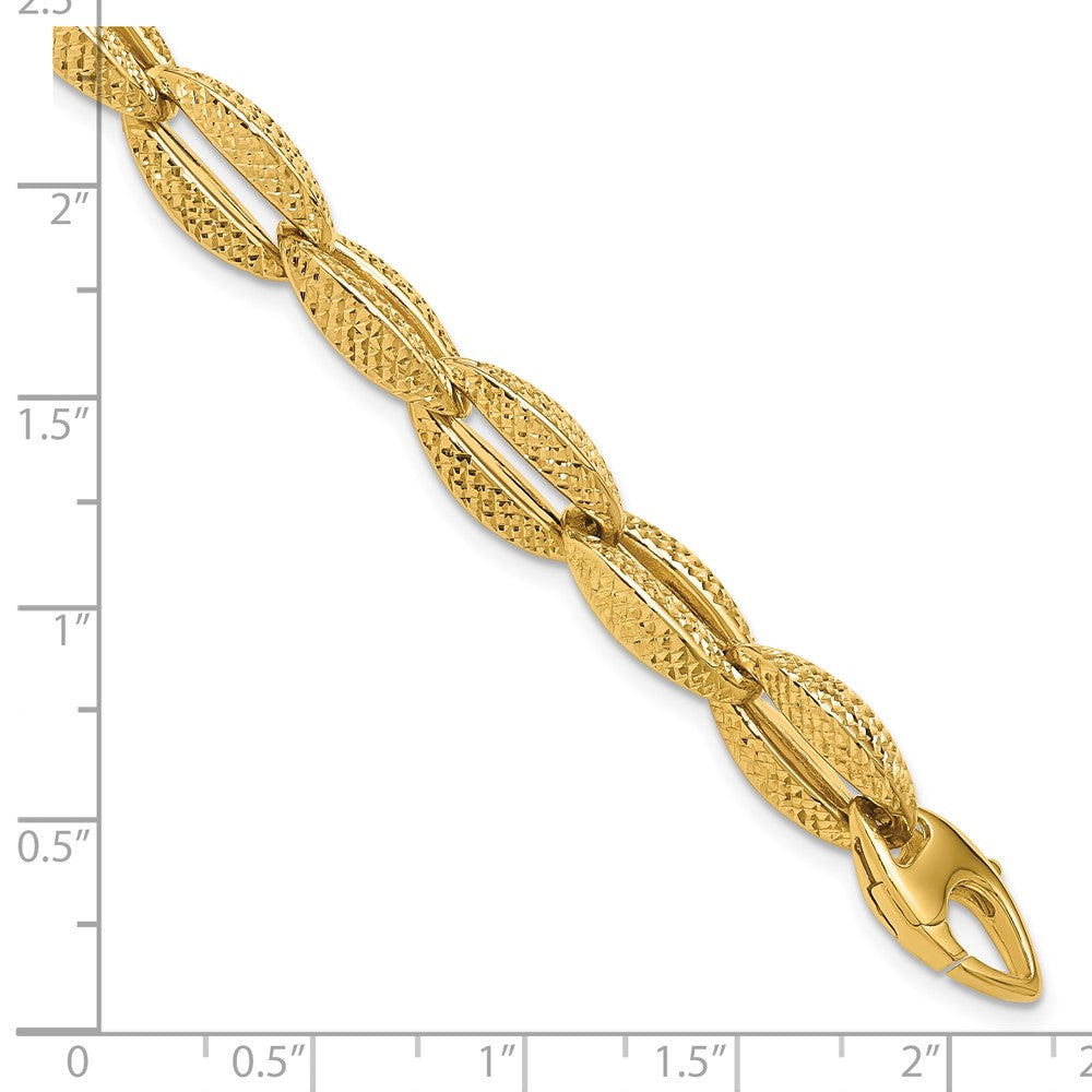 14K Gelbgold Poliert Fantasieglieder Armband