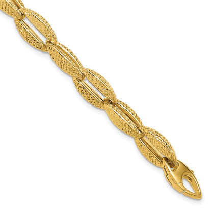 14K Gelbgold Poliert Fantasieglieder Armband