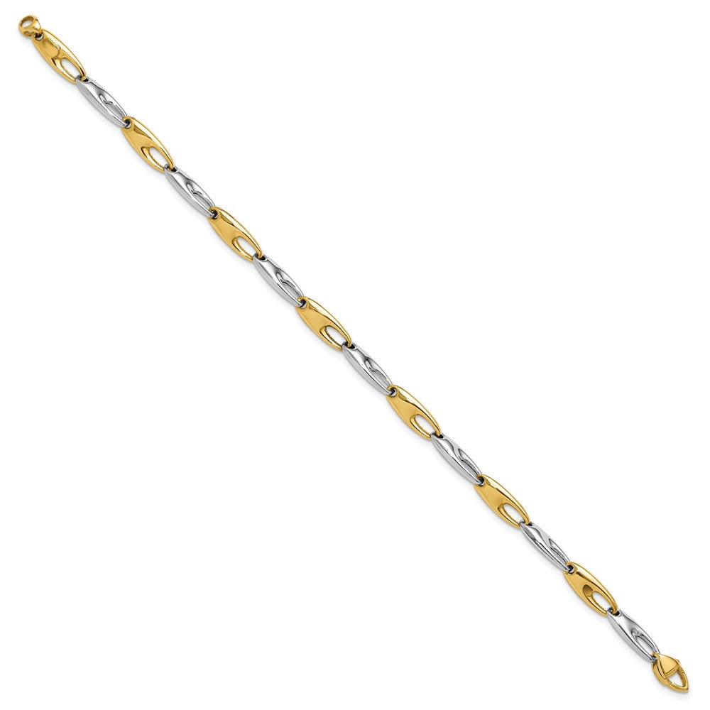 14K Bicolor Poliert Fantasieglieder Armband