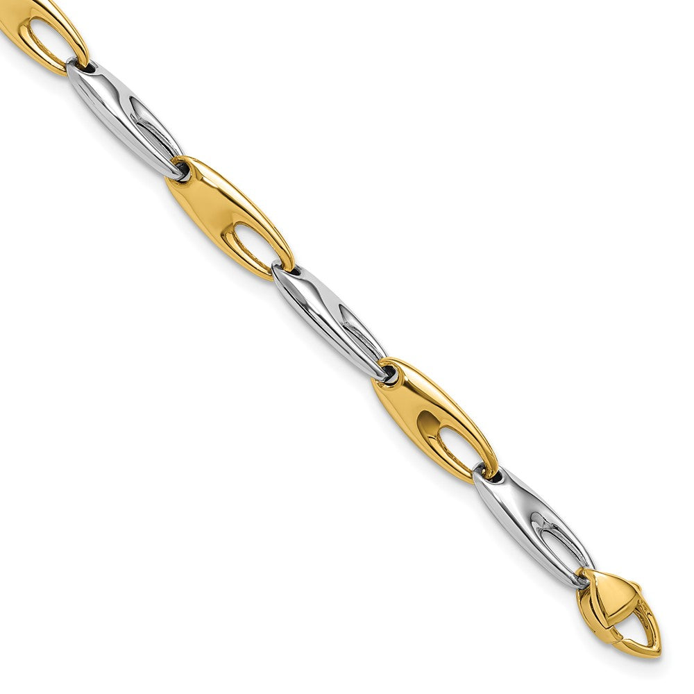 14K Bicolor Poliert Fantasieglieder Armband