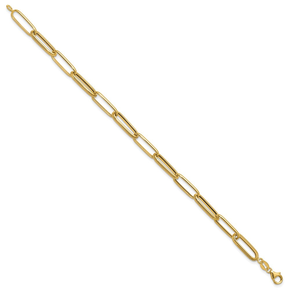 14K Gelbgold Poliert Fantasieglieder Armband