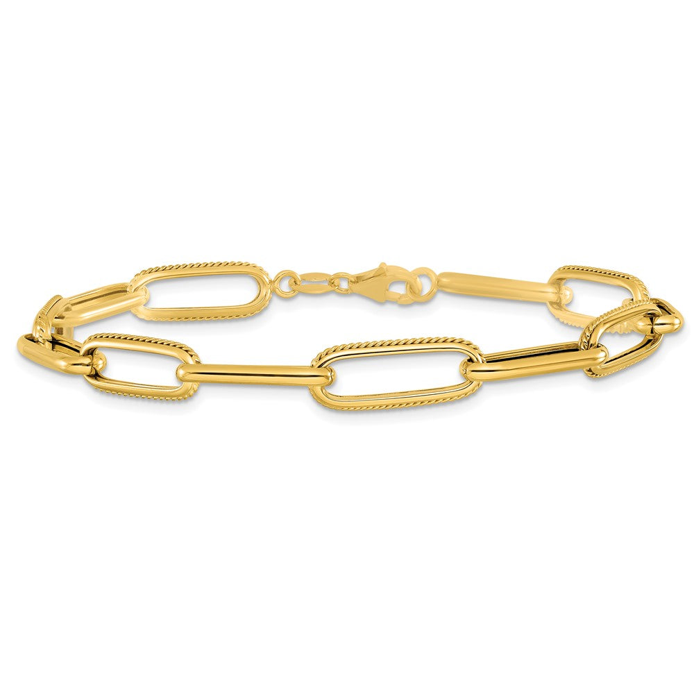 14K Gelbgold Poliert Fantasieglieder Armband
