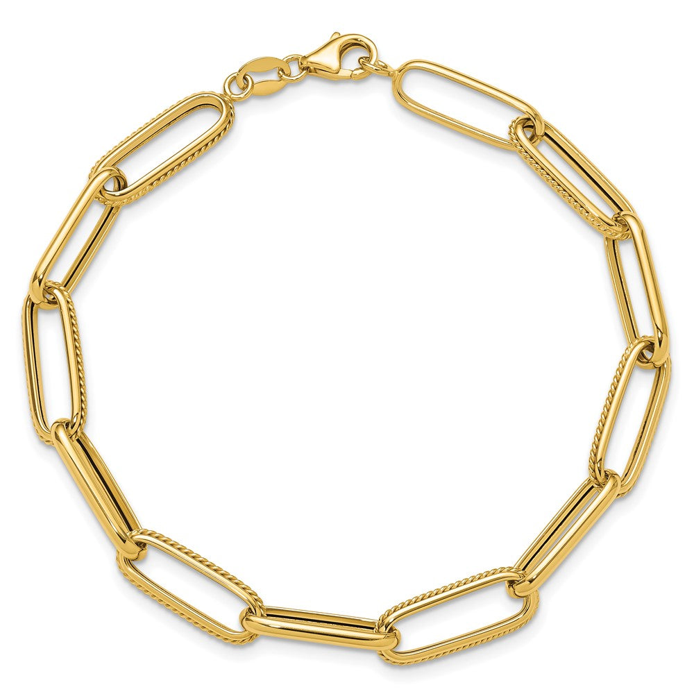 14K Gelbgold Poliert Fantasieglieder Armband