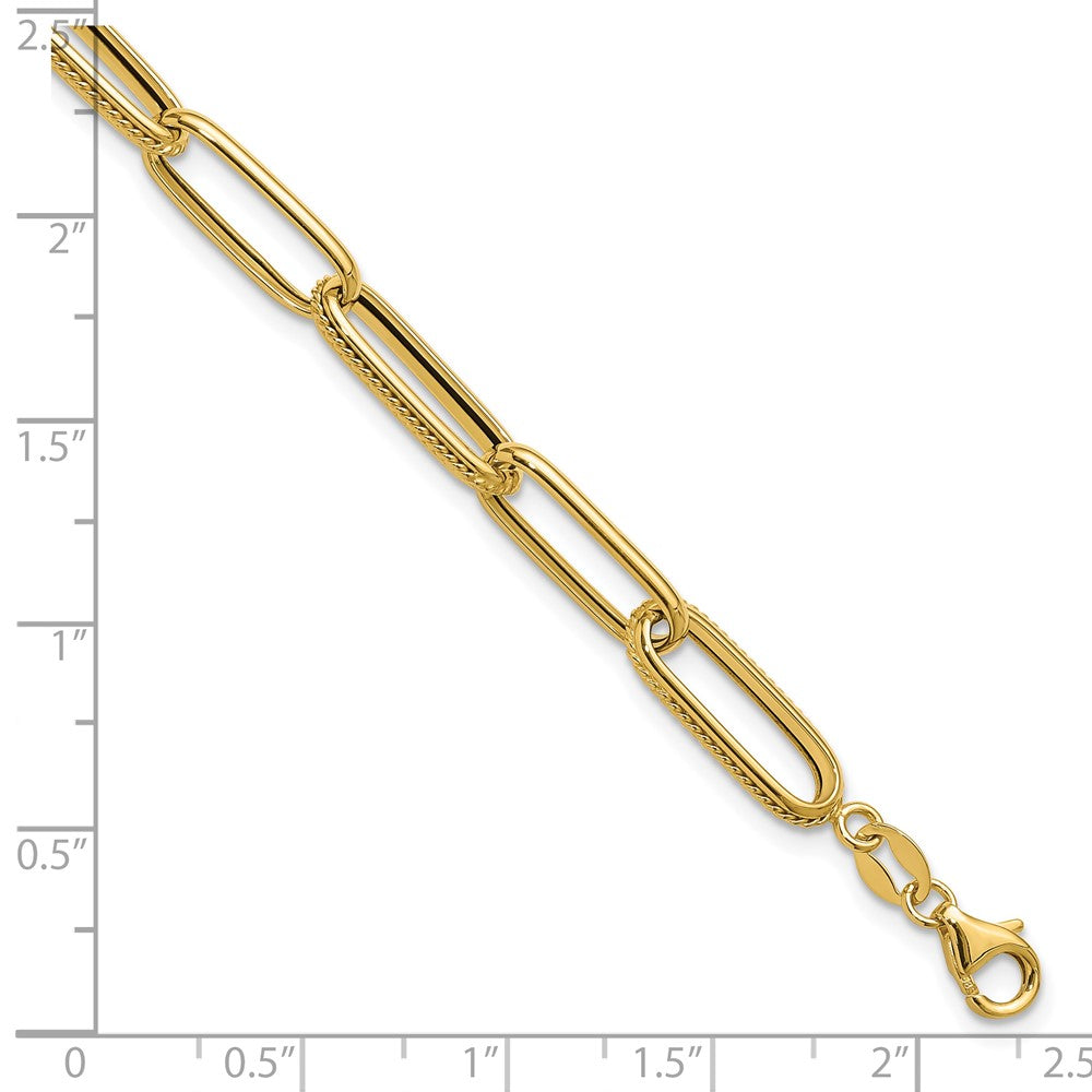 14K Gelbgold Poliert Fantasieglieder Armband