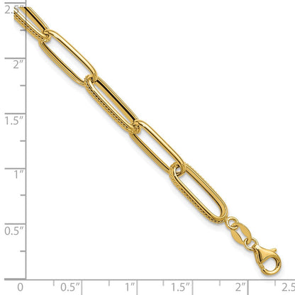 14K Gelbgold Poliert Fantasieglieder Armband