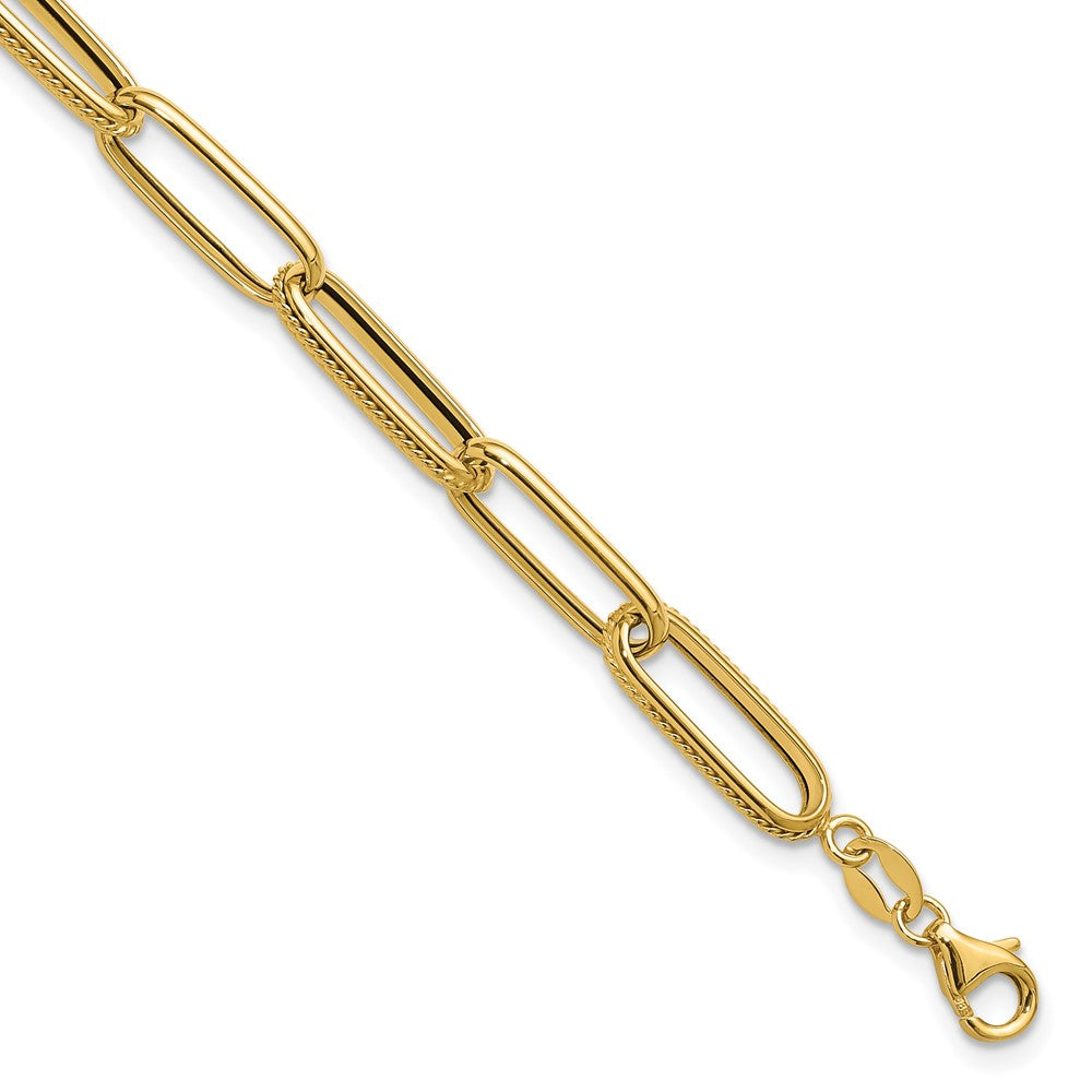14K Gelbgold Poliert Fantasieglieder Armband