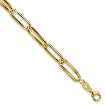 14K Gelbgold Poliert Fantasieglieder Armband
