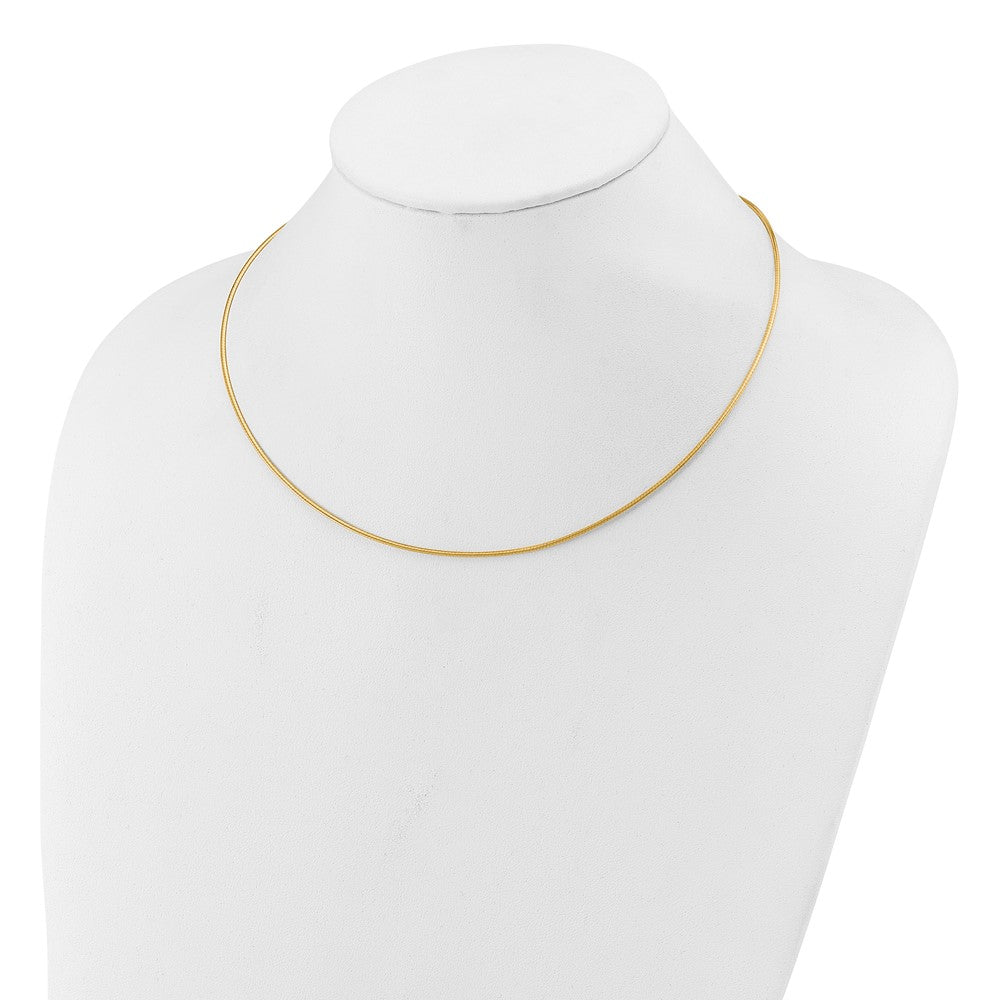 14K Bicolor Poliert Wendbar mit 2 Zoll Verlängerung. Halskette
