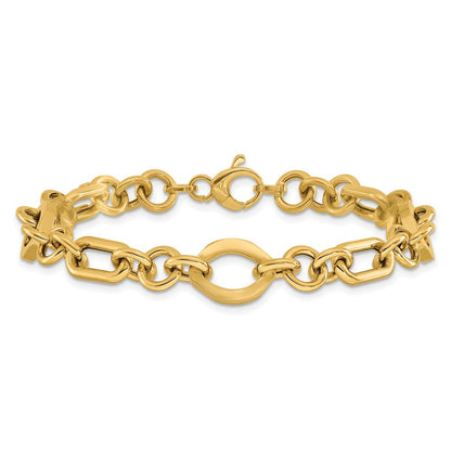 14K Gelbgold Poliert Fantasieglieder Armband