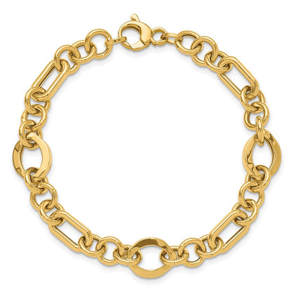 14K Gelbgold Poliert Fantasieglieder Armband