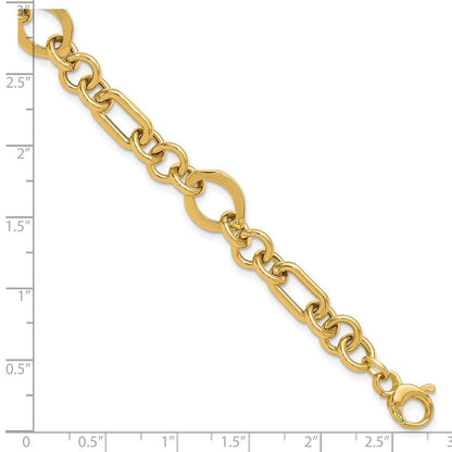 14K Gelbgold Poliert Fantasieglieder Armband
