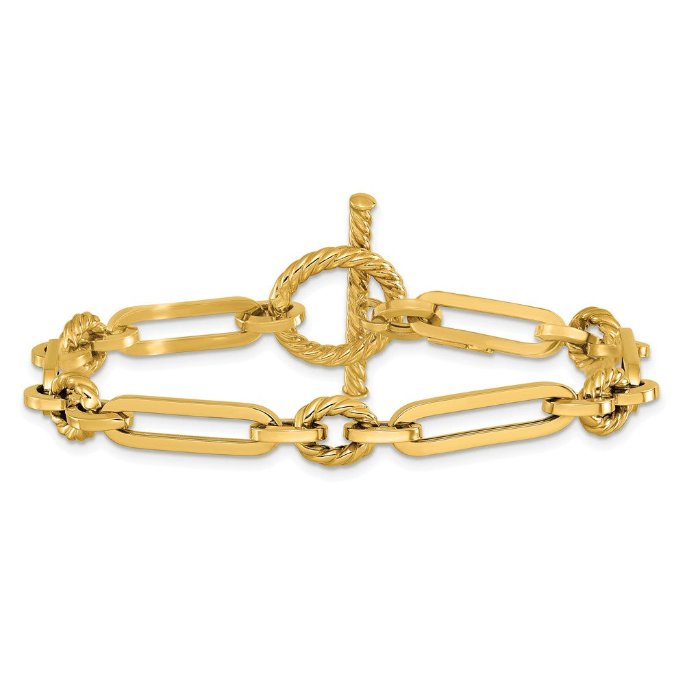 14K Gelbgold Poliert Fantasieglieder Knebel Armband