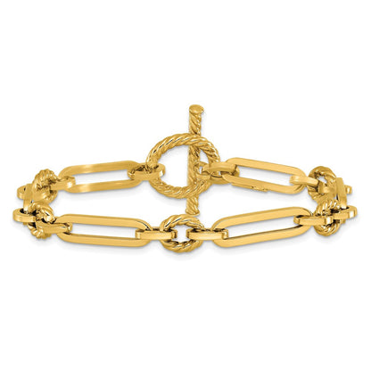 14K Gelbgold Poliert Fantasieglieder Knebel Armband