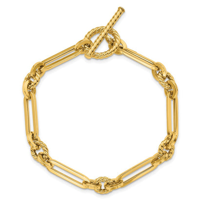 14K Gelbgold Poliert Fantasieglieder Knebel Armband