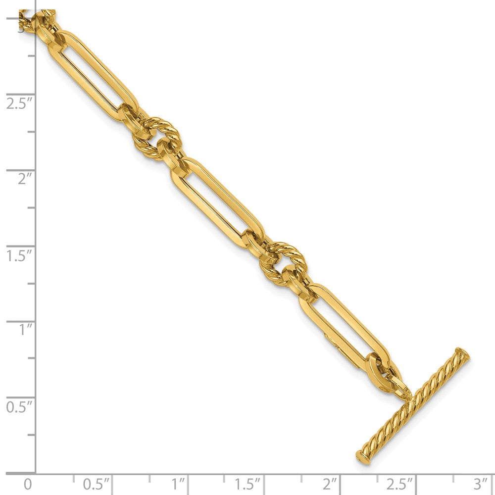 14K Gelbgold Poliert Fantasieglieder Knebel Armband