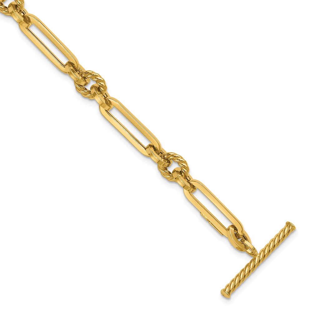 14K Gelbgold Poliert Fantasieglieder Knebel Armband