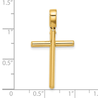 14K Gelbgold Poliert Kreuz Anhänger